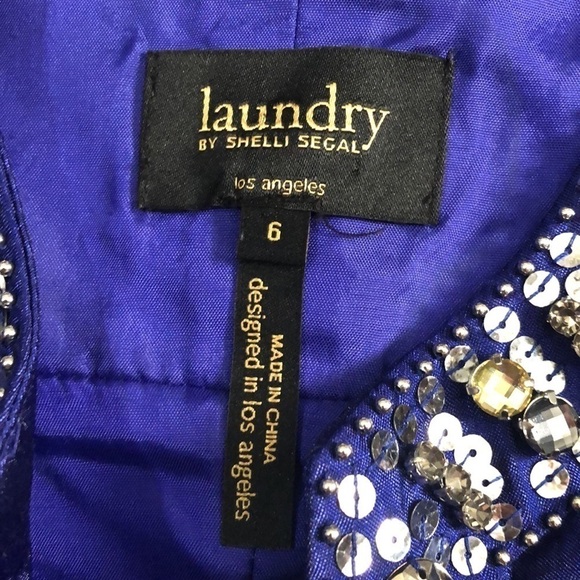 Laundry by Shelli Segal blue bling dress size 6 - Picture 11 of 13